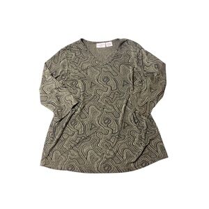 Green & Black Patterned Top